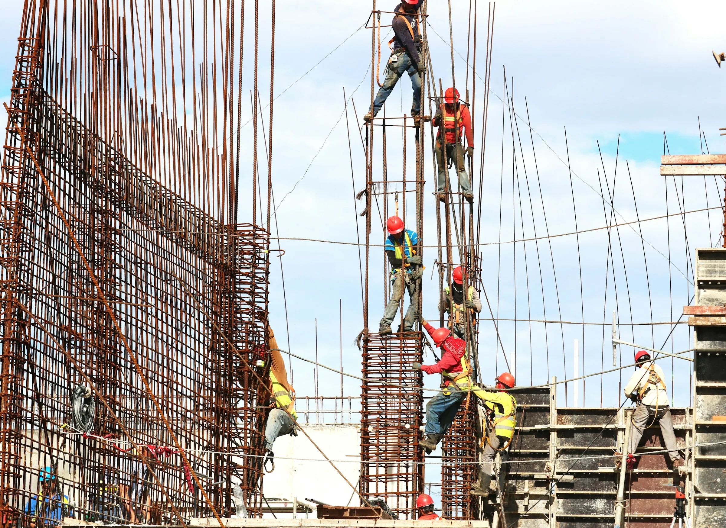 Blue Wave Contracting crew working on a commercial construction project